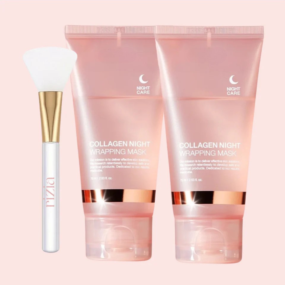 Masque Visage de nuit au Collagène l Anti-imperfection unisexe + 1 pinceau applicateur OFFERT CI