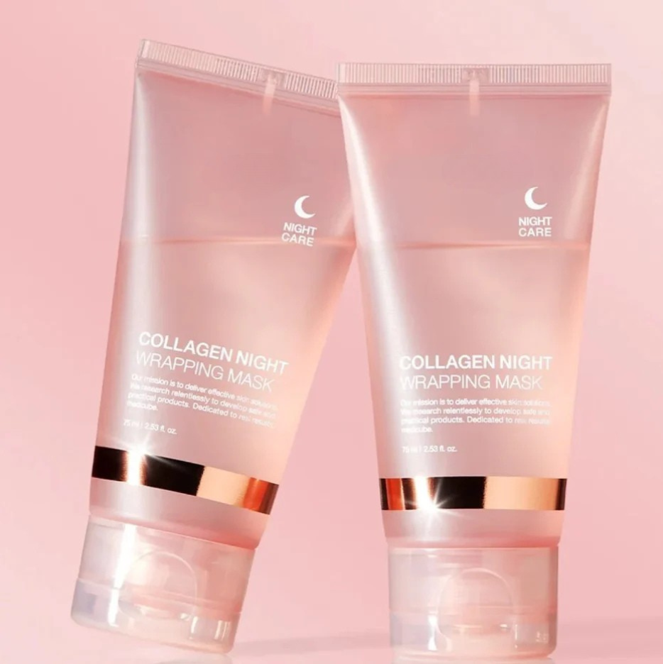 Masque Visage de nuit au Collagène l Anti-imperfection unisexe + 1 pinceau applicateur OFFERT CI