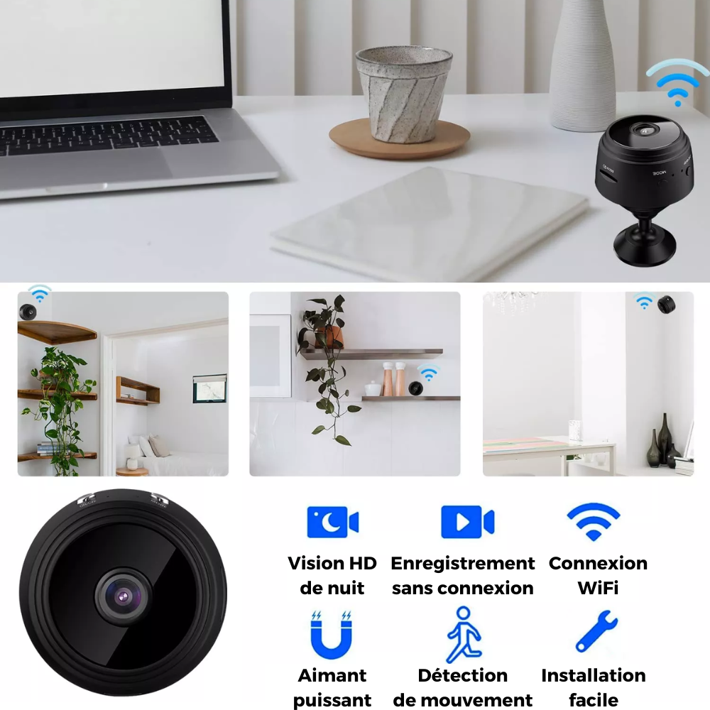 Mini Caméra de surveillance full HD sans fil connecté en WiFi