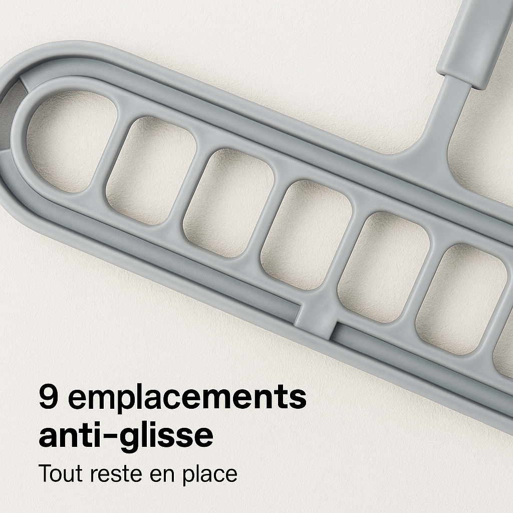 Lot de 10 Cintres Rotatif – Gagnez de l'espace !