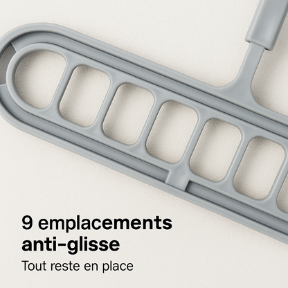 Lot de 10 Cintres Rotatif – Gagnez de l'espace !