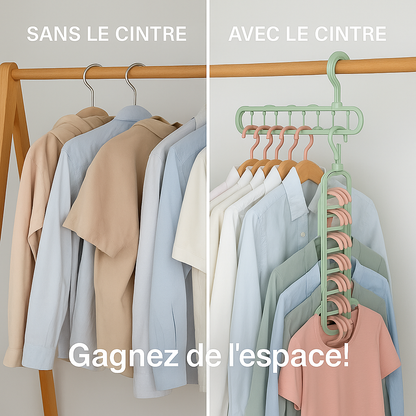 Lot de 10 Cintres Rotatif – Gagnez de l'espace !